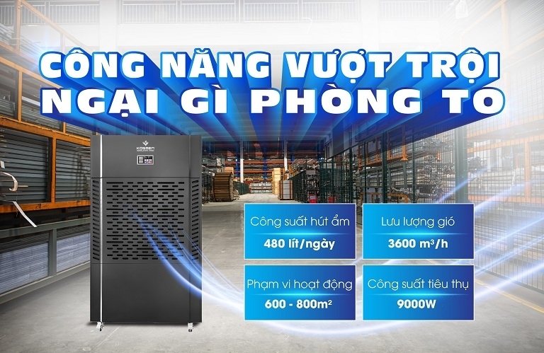 Mua máy hút ẩm công nghiệp Kosmen KM-480S cho phòng 600-800m2